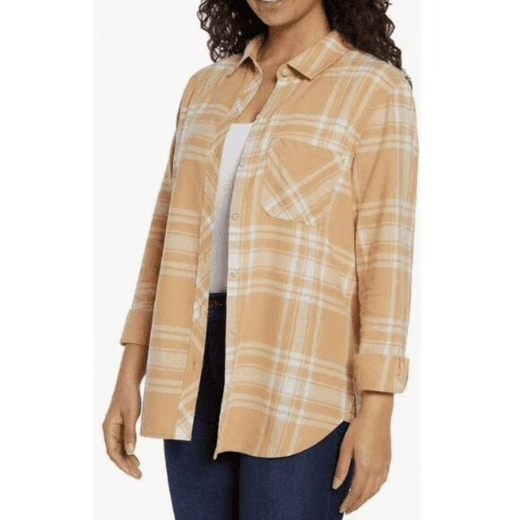NEW Gap Women's Relaxed Fit Flannel Shirt Jodie Plaid Large - Picture 1 of 6